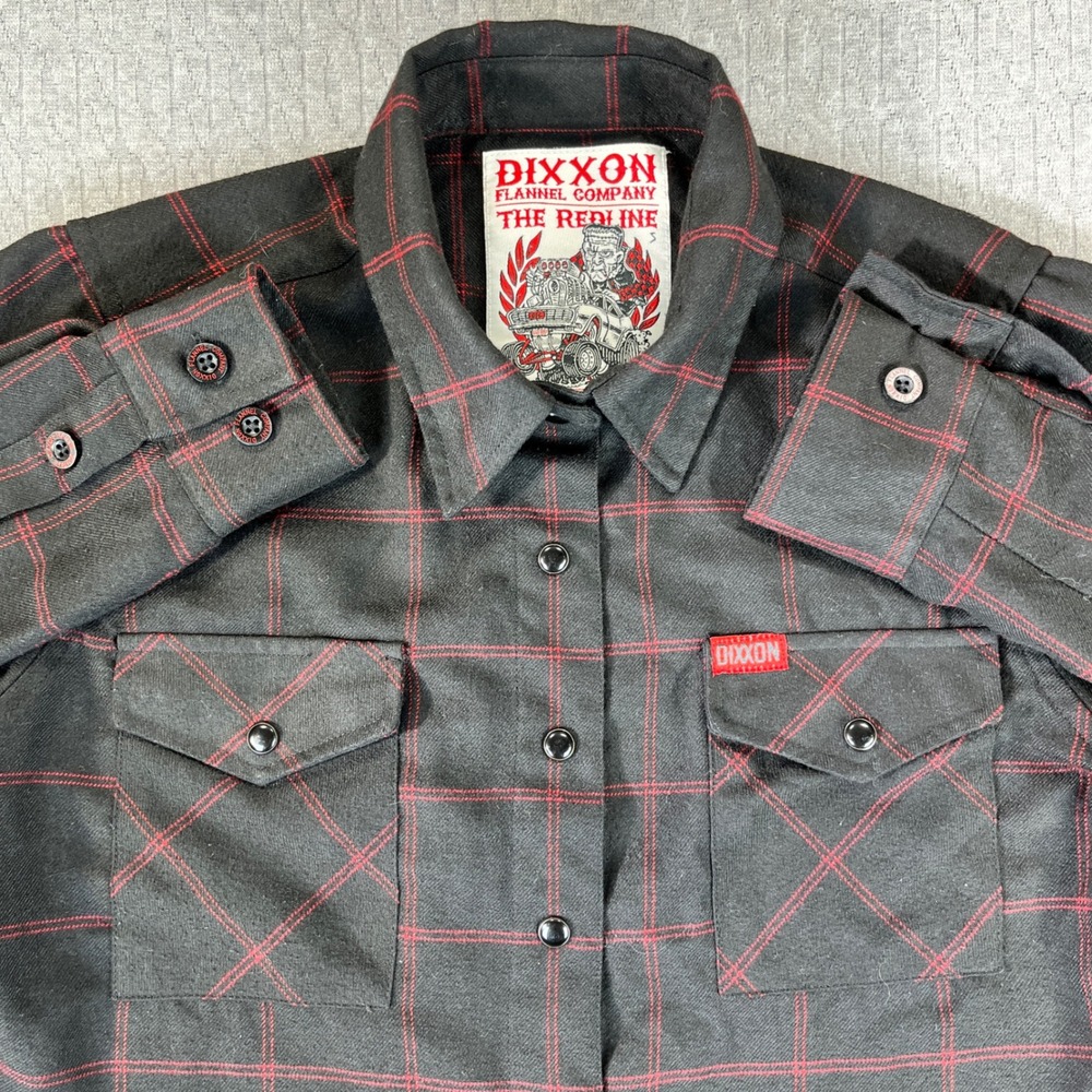 Dixxon Flannel The Redline Women S‎ Plaid Shirt black pearl snap window payne - Picture 2 of 9